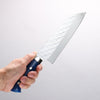 Takeshi Saji SPG STRIX Hammered Migaki Finished Bunka 180mm Blue Acrylic Handle - Seisuke Knife - Slide 4