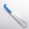 Takeshi Saji SPG STRIX Hammered Migaki Finished Nakiri 165mm Blue Acrylic Handle - Seisuke Knife - Slide 2