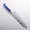 Takeshi Saji SPG STRIX Hammered Migaki Finished Gyuto 210mm Blue Acrylic Handle - Seisuke Knife - Slide 2