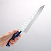 Takeshi Saji SPG STRIX Hammered Migaki Finished Gyuto 210mm Blue Acrylic Handle - Seisuke Knife - Slide 4