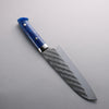 Takeshi Saji SPG STRIX Hammered Migaki Finished Santoku 180mm Blue Acrylic Handle - Seisuke Knife - Slide 2