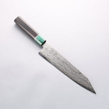  Seisuke AUS10 Mirror Crossed Kiritsuke Gyuto 210mm Black Pakka wood(ferrule: Green Pakka wood) Handle - Seisuke Knife