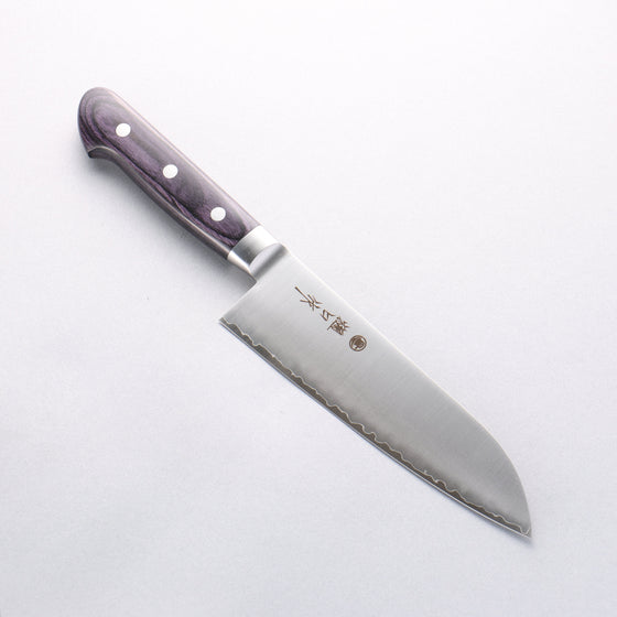 Higuchi SG2 Santoku 180mm Navy blue Pakka wood Handle - Seisuke Knife