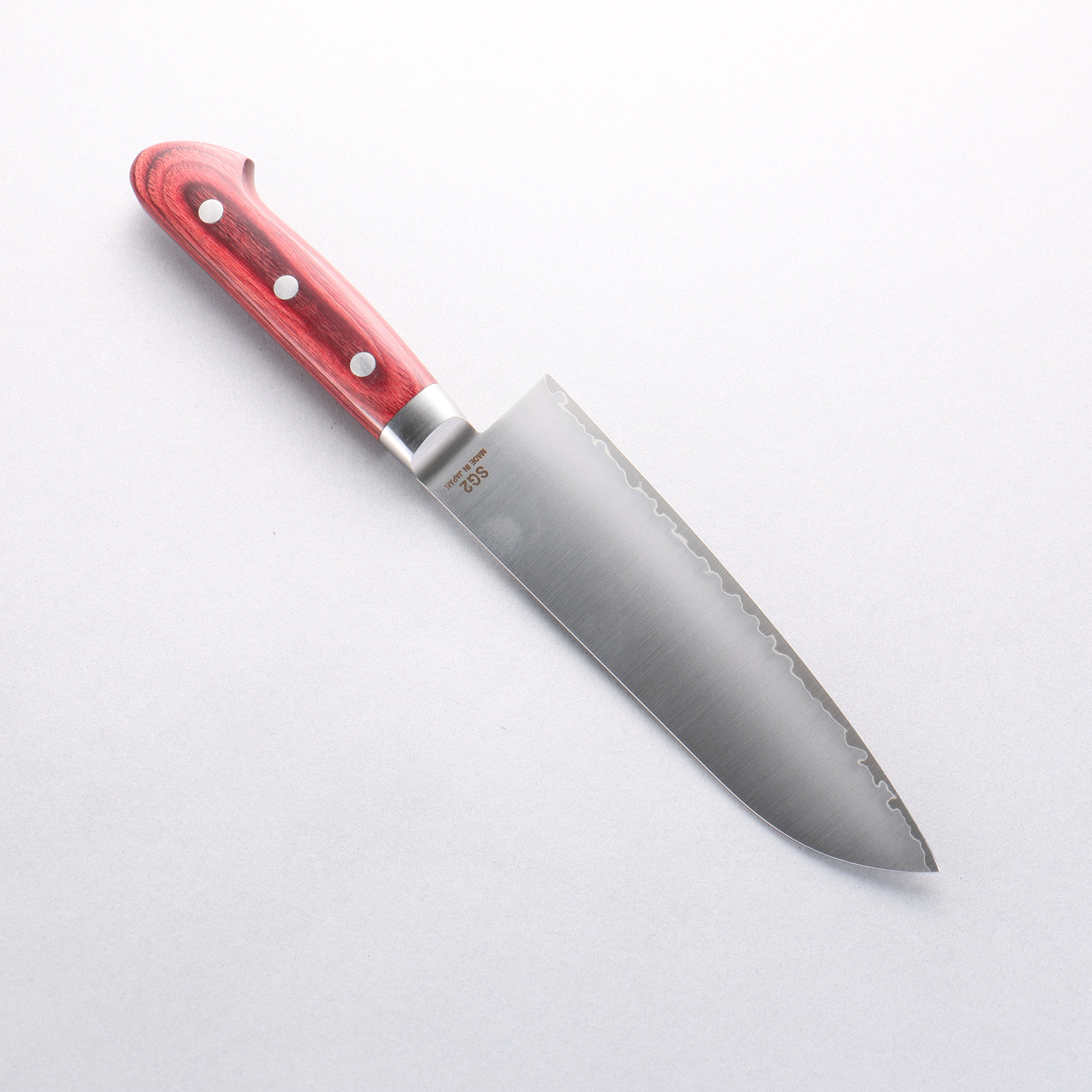 Higuchi SG2 Santoku 180mm Red Pakkawood Handle - Seisuke Knife