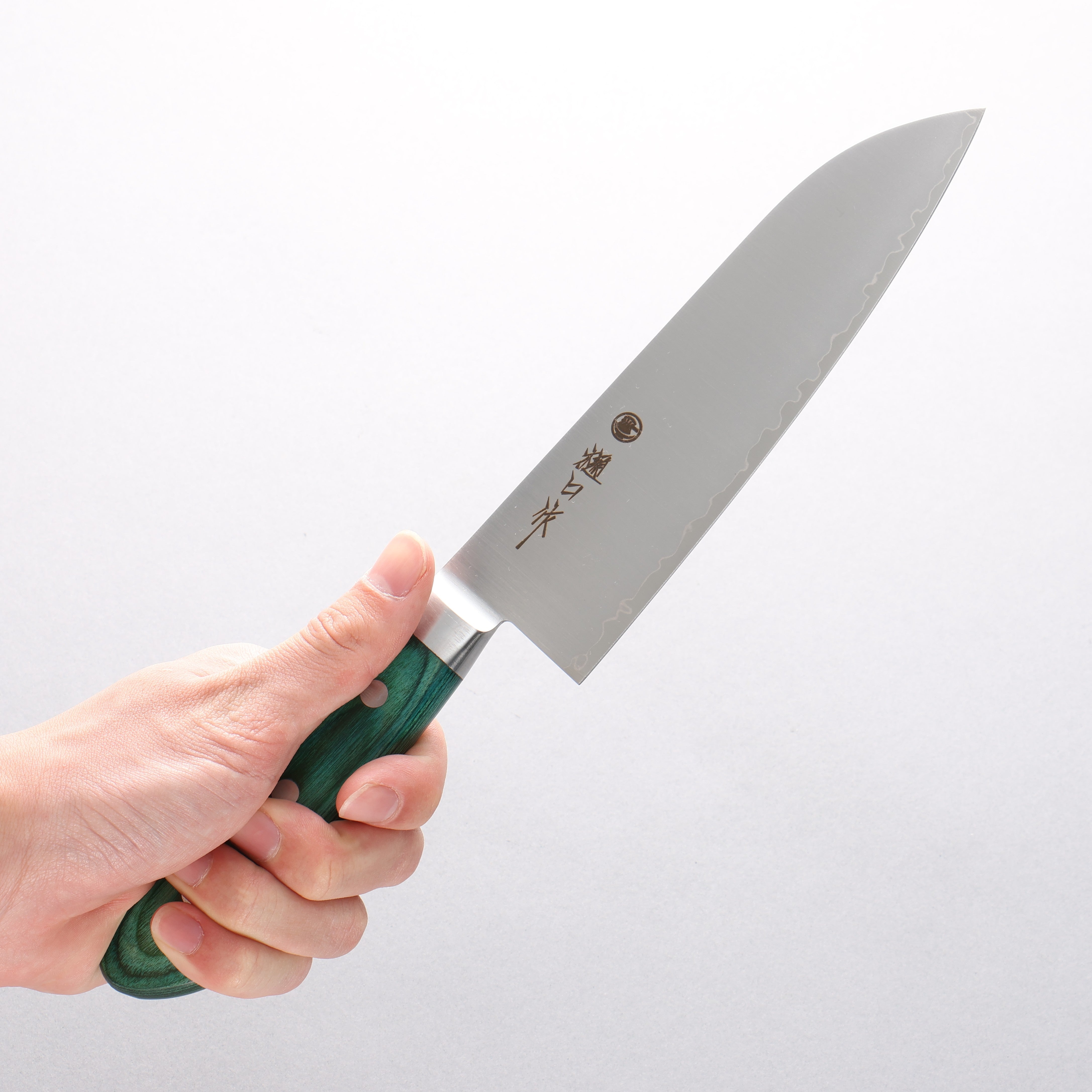 Higuchi SG2 Santoku 180mm Green Pakkawood Handle - Seisuke Knife