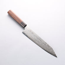  Seisuke AUS10 Mirror Crossed Kiritsuke Gyuto 210mm Shitan (ferrule: Black Pakka wood) Handle - Seisuke Knife