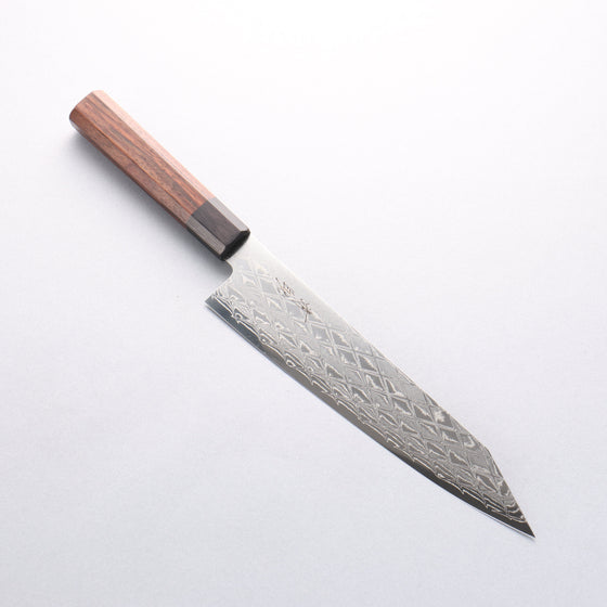 Seisuke AUS10 Mirror Crossed Kiritsuke Gyuto 210mm Shitan (ferrule: Black Pakka wood) Handle - Seisuke Knife