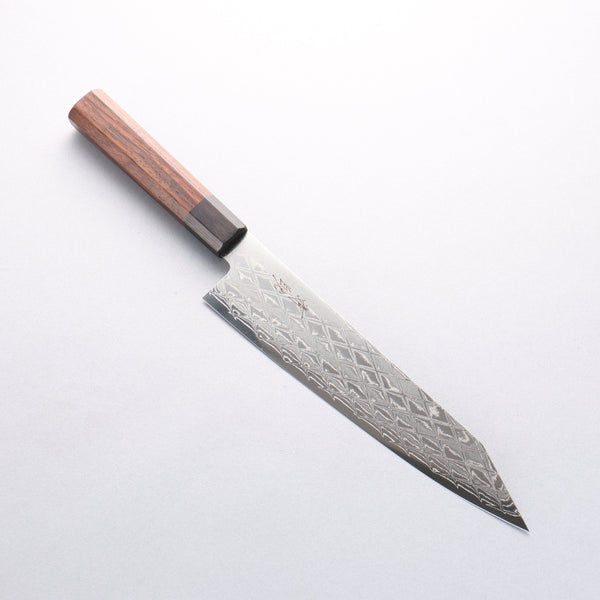 Seisuke AUS10 Mirror Crossed Kiritsuke Gyuto 210mm Shitan & Black Pakk