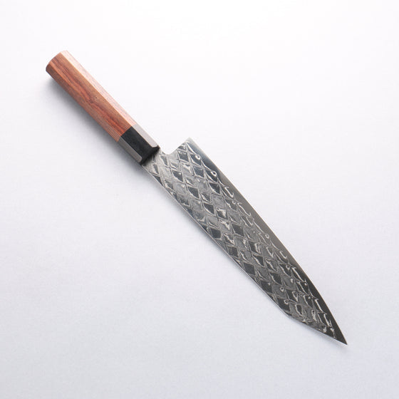 Seisuke AUS10 Mirror Crossed Kiritsuke Gyuto 210mm Shitan (ferrule: Black Pakka wood) Handle - Seisuke Knife