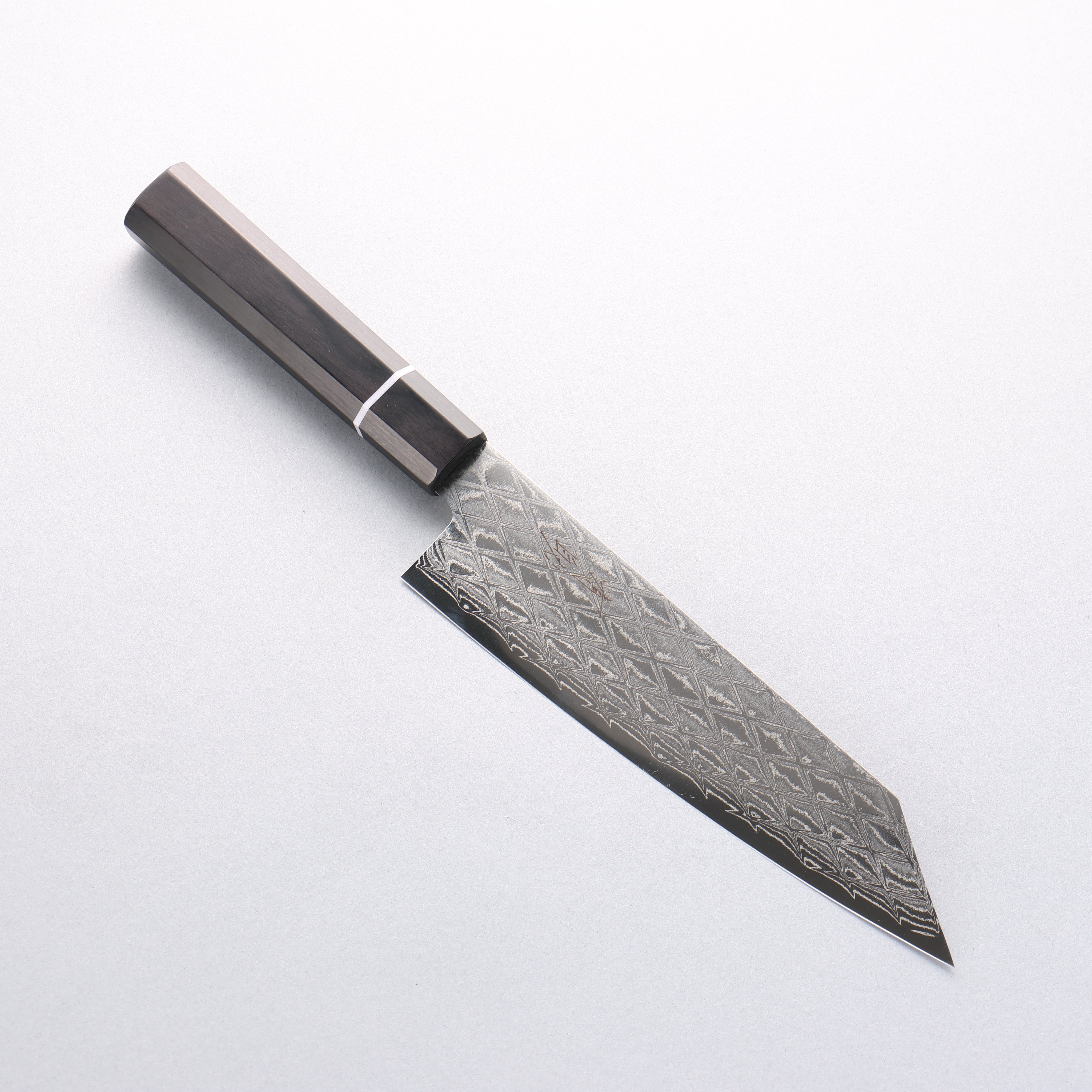 Seisuke AUS10 Mirror Crossed Kiritsuke Santoku 180mm Black Pakkawood Handle - Seisuke Knife