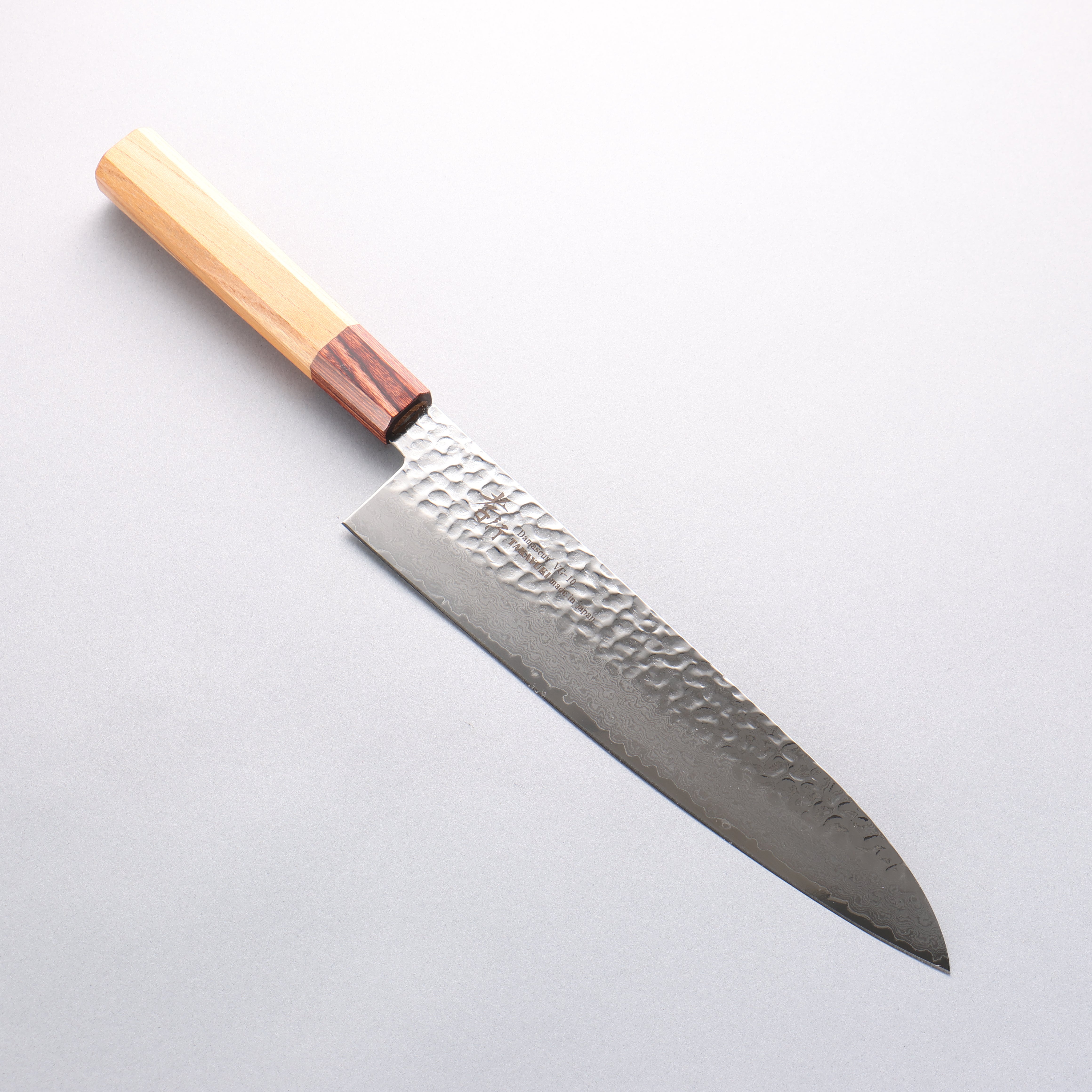 Sakai Takayuki VG10 33 Layer Damascus Gyuto Chef Knife 240mm with Keyaki Handle (Japanese Elm) - Seisuke Knife
