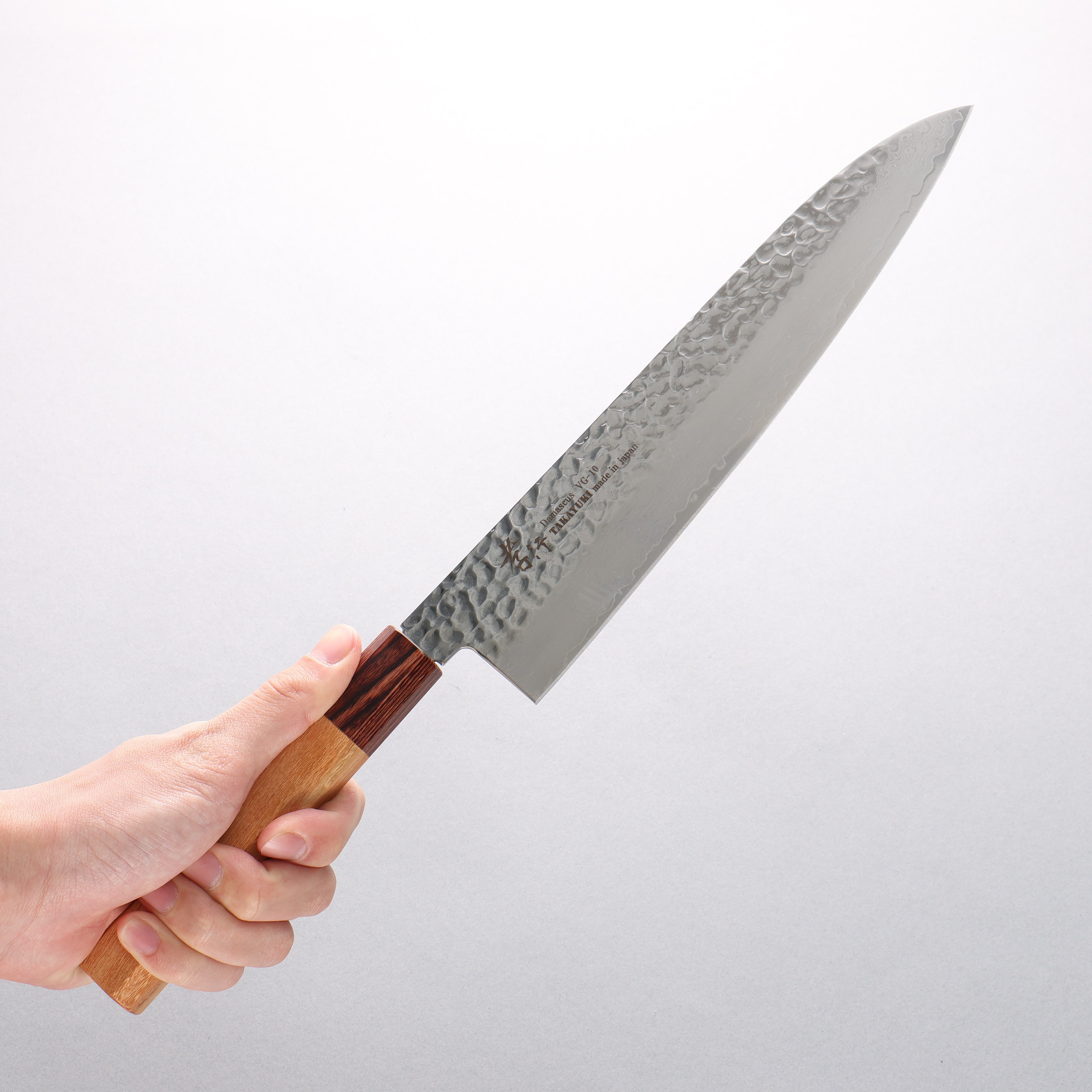 Sakai Takayuki VG10 33 Layer Damascus Gyuto Chef Knife 240mm with Keyaki Handle (Japanese Elm) - Seisuke Knife