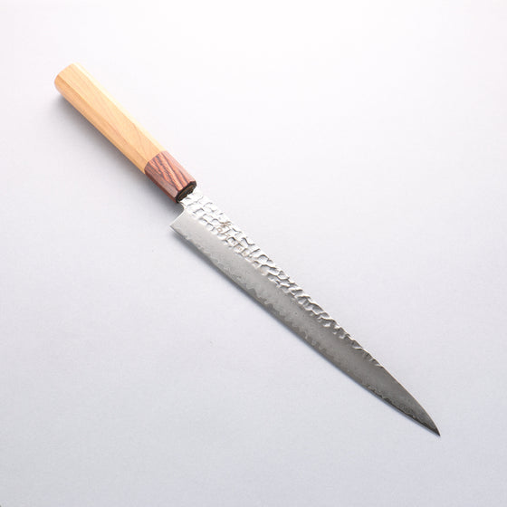 Sakai Takayuki VG10 33 Layer Damascus Sujihiki Japanese Chef Knife 240mm with Keyaki Elm Handle - Seisuke Knife