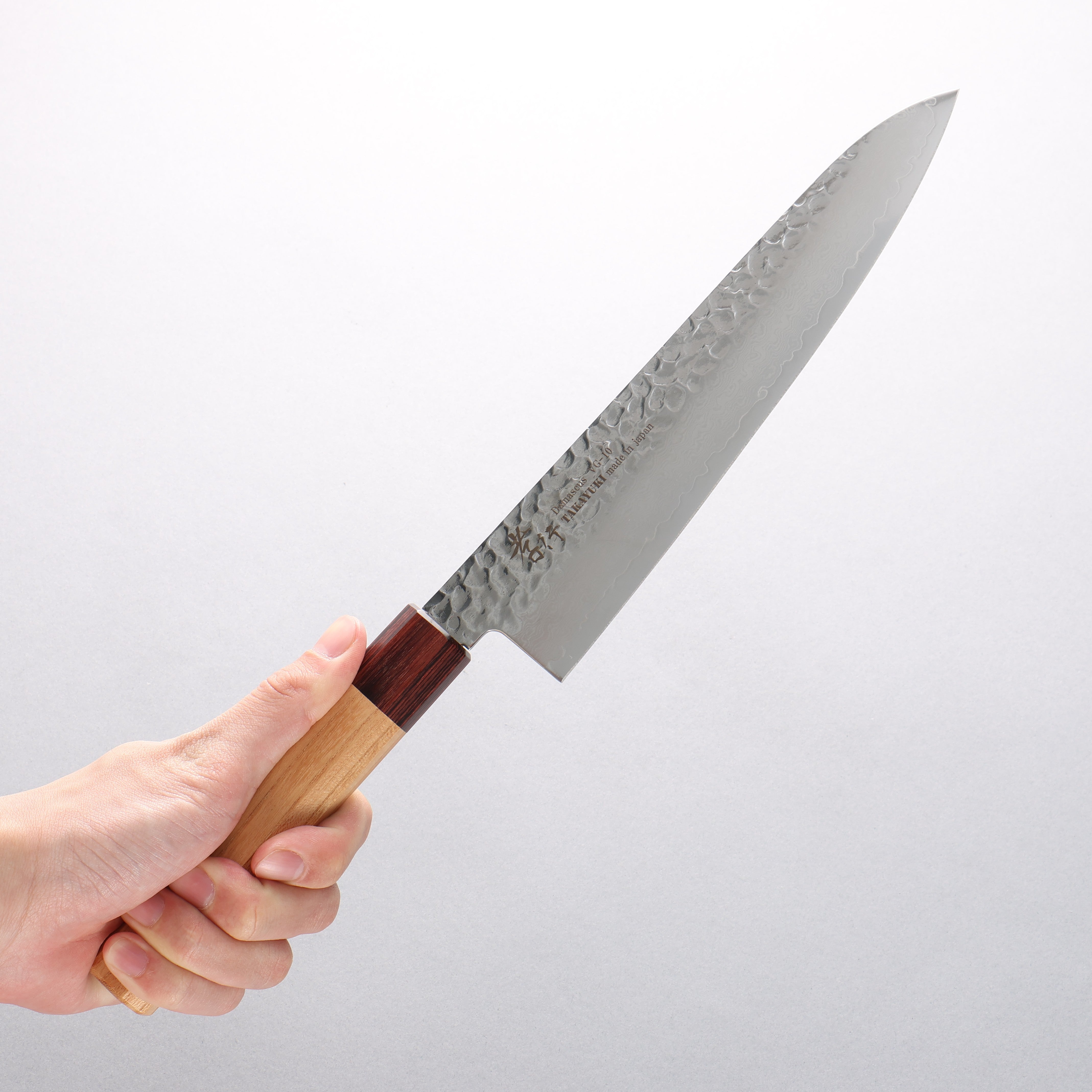 Sakai Takayuki VG10 33 Layer Damascus Gyuto Knife 210mm Keyaki Elm Handle - Seisuke Knife
