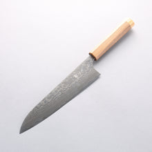  Anryu VG10 Migaki Finished Damascus Gyuto 210mm Walnut & Blonde Pakkawood Handle - Seisuke Knife