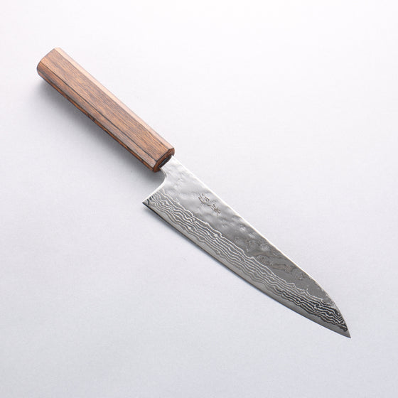 Seisuke Stainless Steel 440C Hammered Damascus Migaki Finished Gyuto 180mm Oak Handle - Seisuke Knife