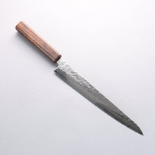  Seisuke Stainless Steel 440C Hammered Damascus Migaki Finished Sujihiki 240mm Oak Handle - Seisuke Knife