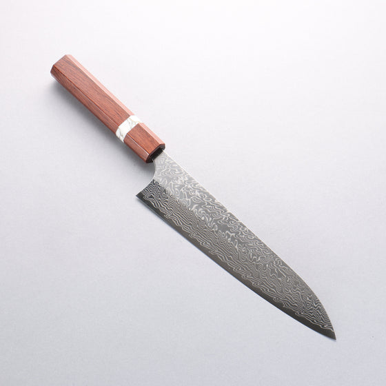 Yoshimi Kato SG2 Damascus Migaki Finished Gyuto 210mm Rosewood (White Turquoise Ring) Handle - Seisuke Knife