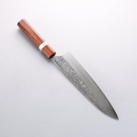 Yoshimi Kato SG2 Damascus Migaki Finished Gyuto 210mm Rosewood (White Turquoise Ring) Handle - Seisuke Knife