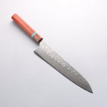  Yoshimi Kato SG2 Damascus Migaki Polish Finish Gyuto 240mm Padoauk(Turquoise Ring) Handle - Seisuke Knife