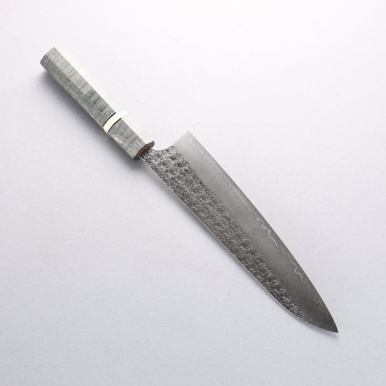 Yoshimi Kato Minamo SG2 Hammered Gyuto 210mm Stabilized wood (With White ring) Handle - Seisuke Knife