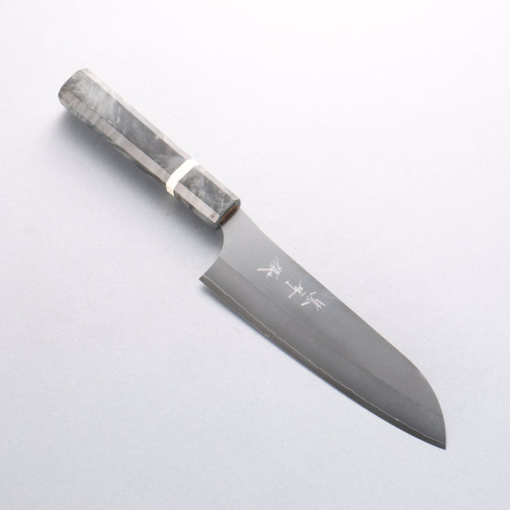 Yu Kurosaki New Gekko Ryu VG-XEOS Santoku 170mm Stabilized Burl & White Ring Handle - Seisuke Knife