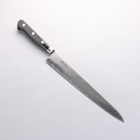 Seisuke Kagami2 AUS10 Mirrored Finish Damascus Sujihiki 240mm Black Pakka wood Handle - Seisuke Knife