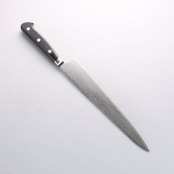 Seisuke Kagami2 AUS10 Mirrored Finish Damascus Sujihiki 240mm Black Pakka wood Handle - Seisuke Knife