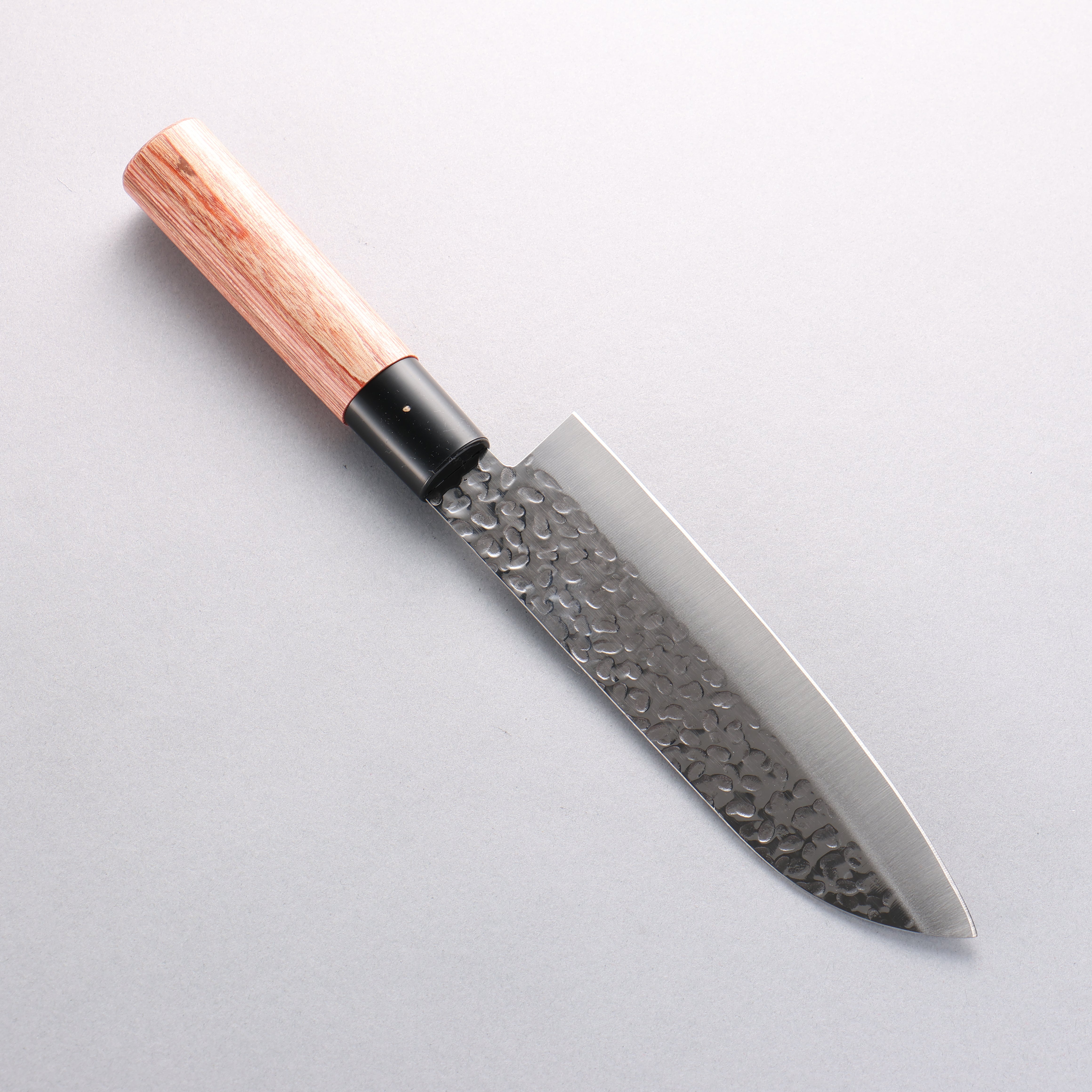Kanetsune DSR-1K6 Hammered Santoku 165mm Red Pakka wood Handle - Seisuke Knife