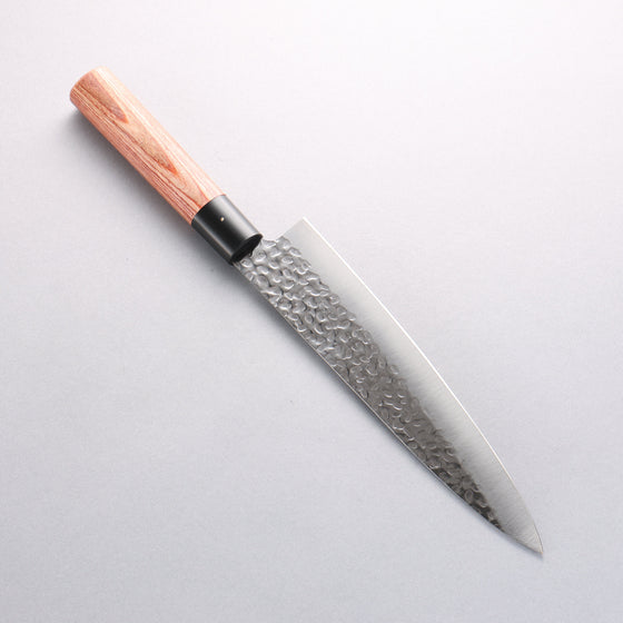 Kanetsune DSR-1K6 Hammered Gyuto 210mm Red Pakka wood Handle - Seisuke Knife