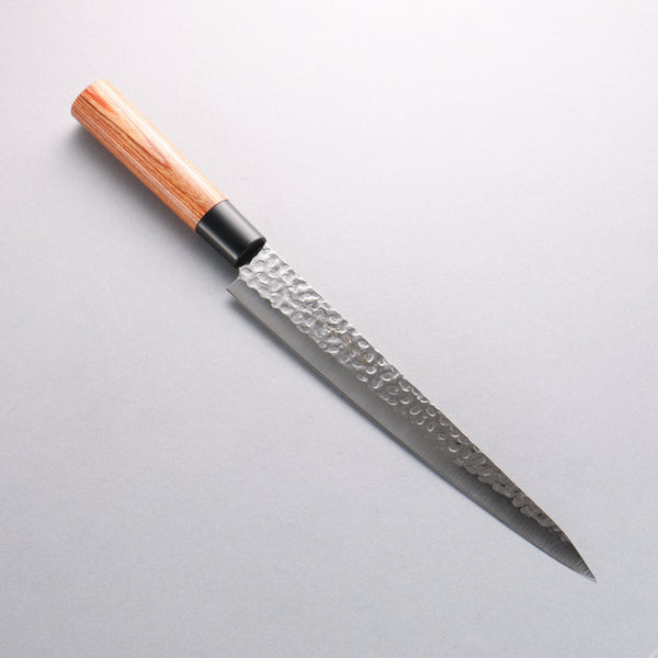Kanetsune DSR-1K6 Hammered Sujihiki 240mm Red Pakka wood Handle