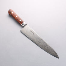  Seisuke Mokusei ZA-18 Mirrored Finish Damascus Gyuto 240mm Brown Pakka wood Handle - Seisuke Knife