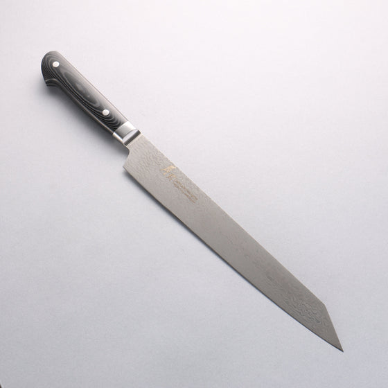 Sakai Takayuki Coreless Damascus Kengata Yanagiba 260mm Black Micarta Handle - Seisuke Knife