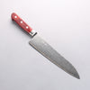 Seisuke Nami AUS10 Mirrored Finish Damascus Gyuto 210mm Red Pakka wood Handle - Seisuke Knife - Slide 11