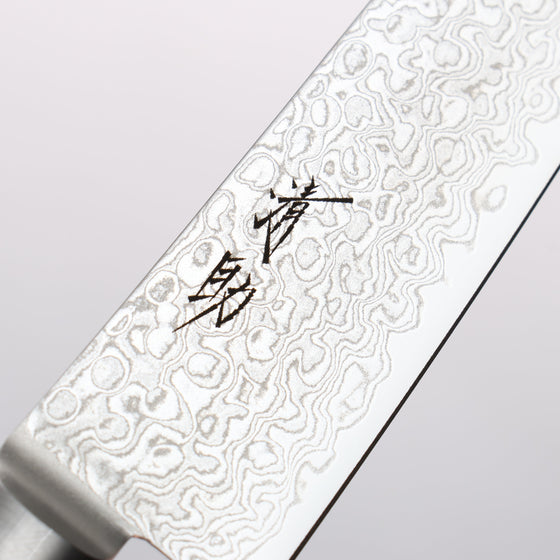 Seisuke Mokusei ZA-18 Mirrored Finish Damascus Petty-Utility 135mm Brown Pakka wood Handle - Seisuke Knife