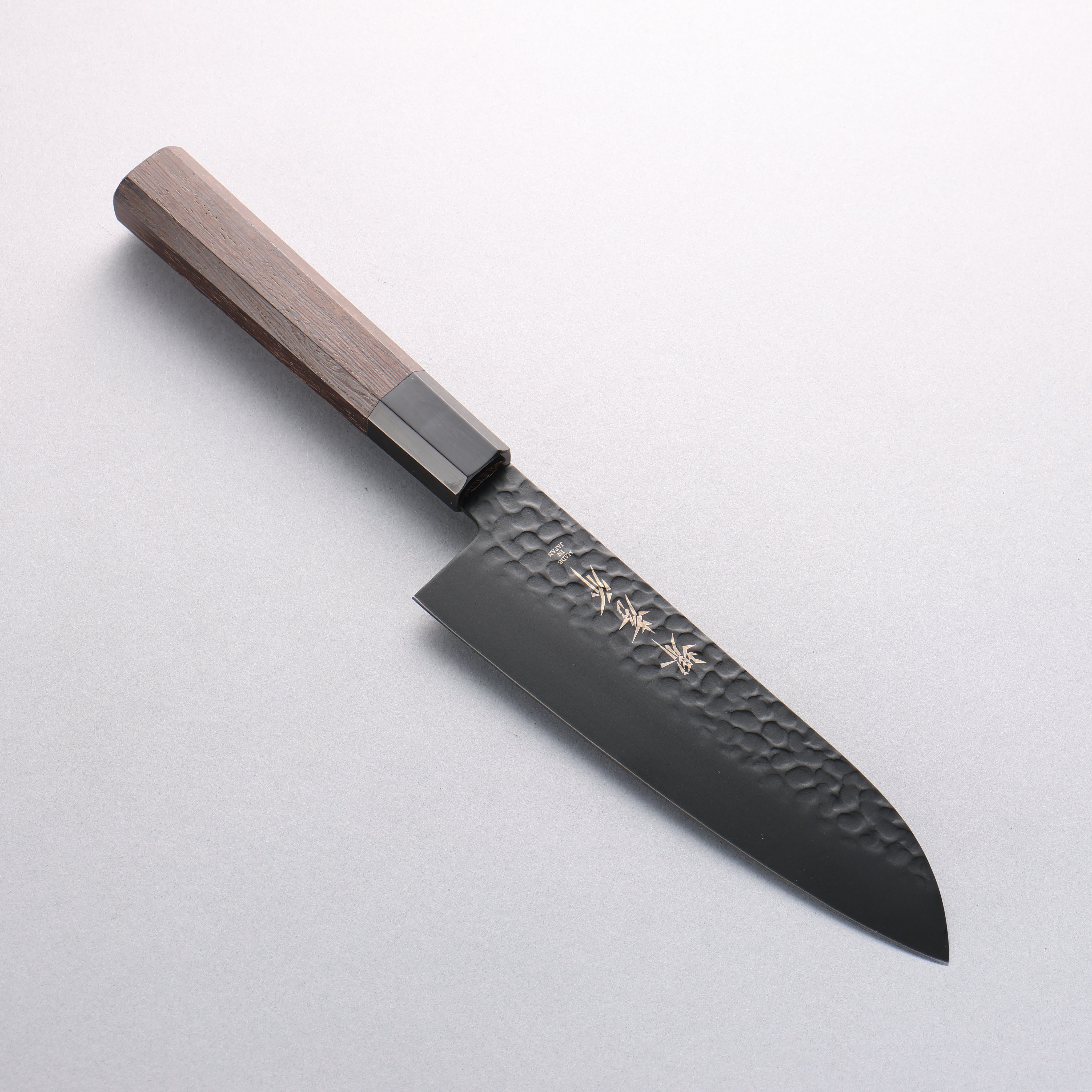 Sakai Takayuki Kurokage VG10 Hammered Teflon Coated Kiritsuke Santoku 160mm Burnt Oak Handle - Seisuke Knife