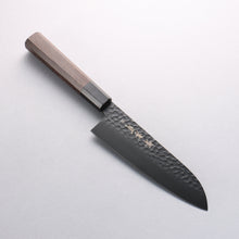  Sakai Takayuki Kurokage VG10 Hammered Teflon Coating Kiritsuke Santoku 160mm Burnt Oak Handle - Seisuke Knife