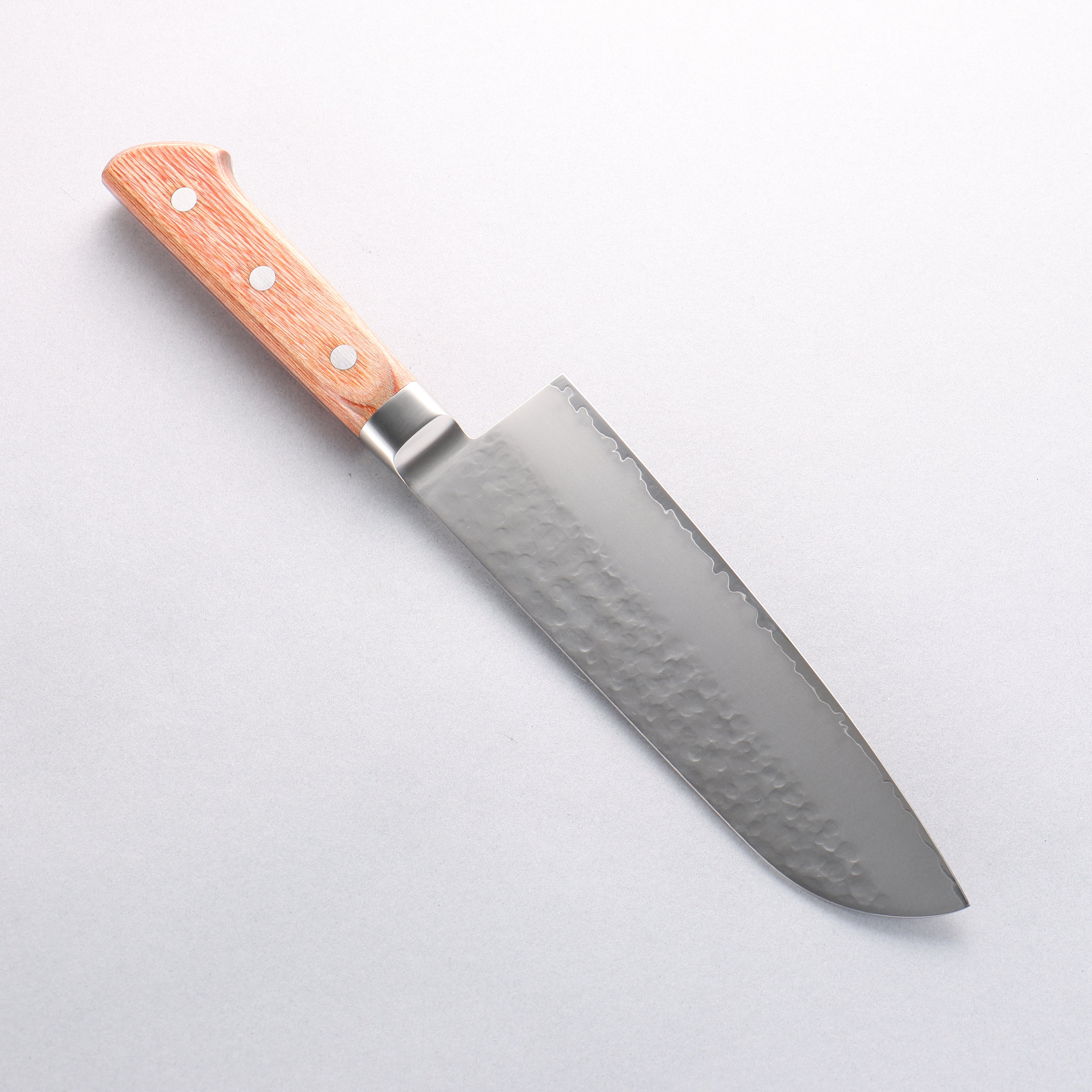 Sakai Takayuki VG5 Hammered Santoku 175mm Brown Pakkawood Handle - Seisuke Knife