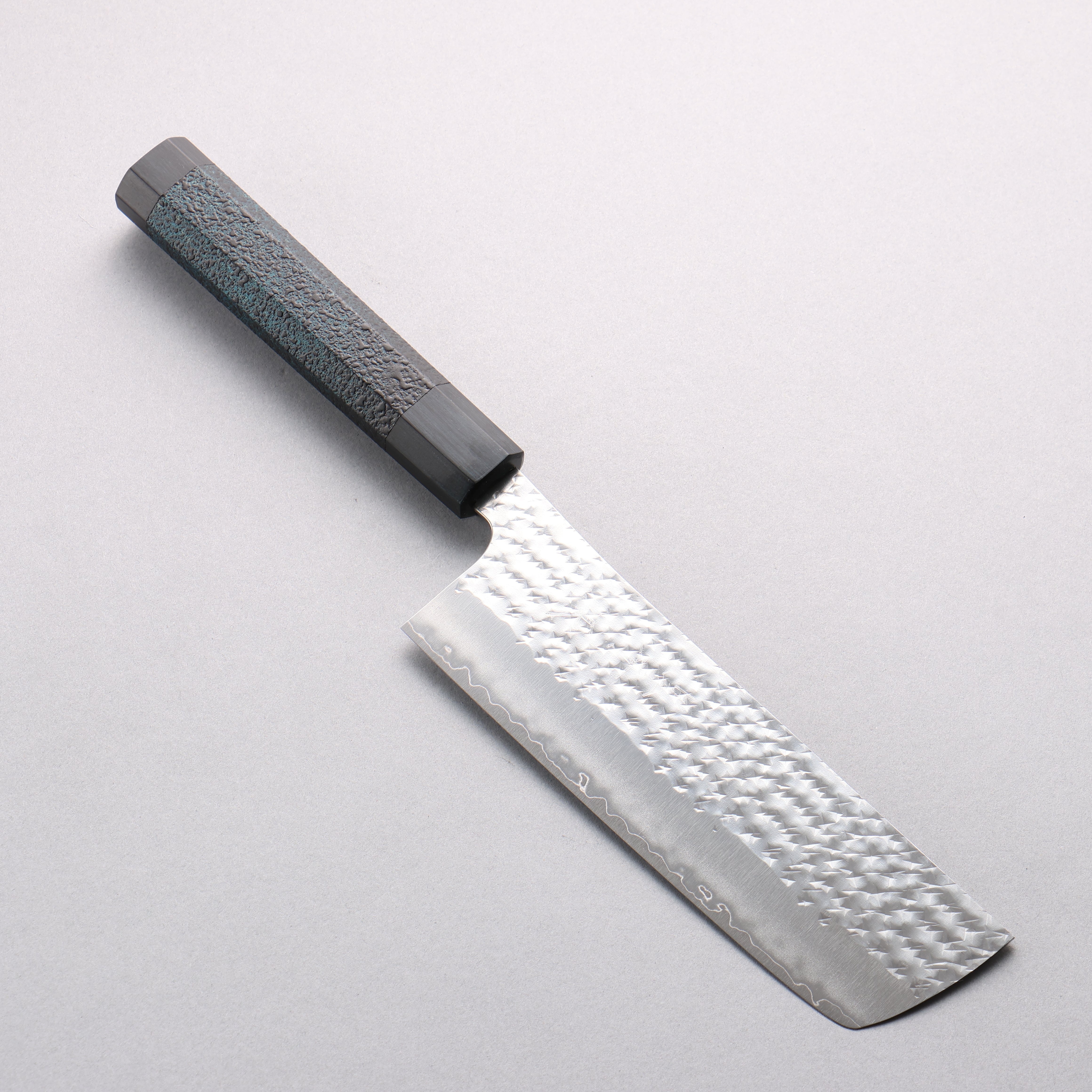 Yu Kurosaki Senko Ei Ai Tenmoku SG2 Hammered Nakiri 165mm Indigo Lacquered (Tenmoku) Handle - Seisuke Knife