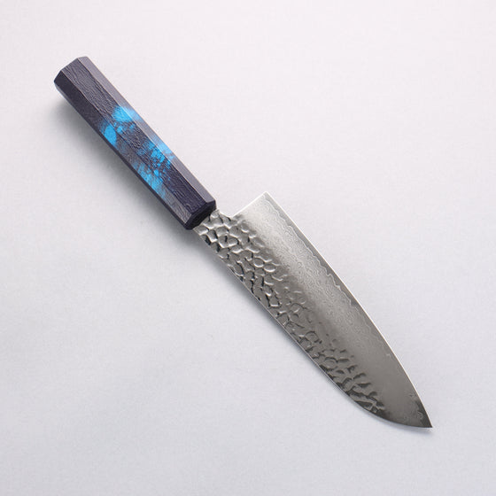Sakai Takayuki Nanairo VG10 33 Layer Santoku 180mm ABS resin(Turquoise tortoiseshell) Handle - Seisuke Knife