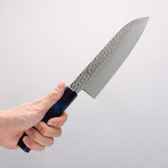 Sakai Takayuki Nanairo VG10 33 Layer Santoku 180mm ABS resin(Turquoise tortoiseshell) Handle - Seisuke Knife