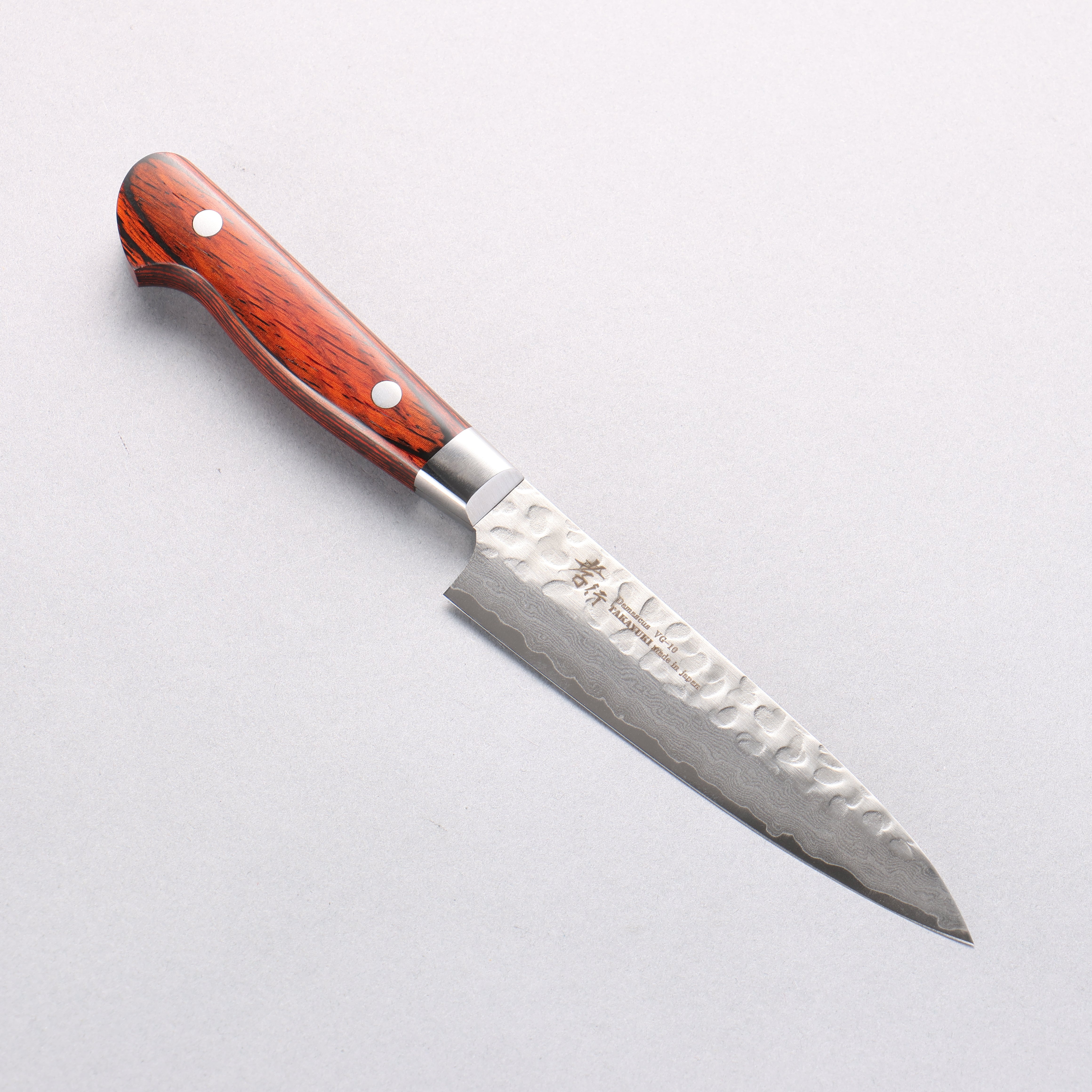 Sakai Takayuki VG10 33 Layer Damascus Petty-Utility 120mm Mahogany Pakkawood Handle - Seisuke Knife