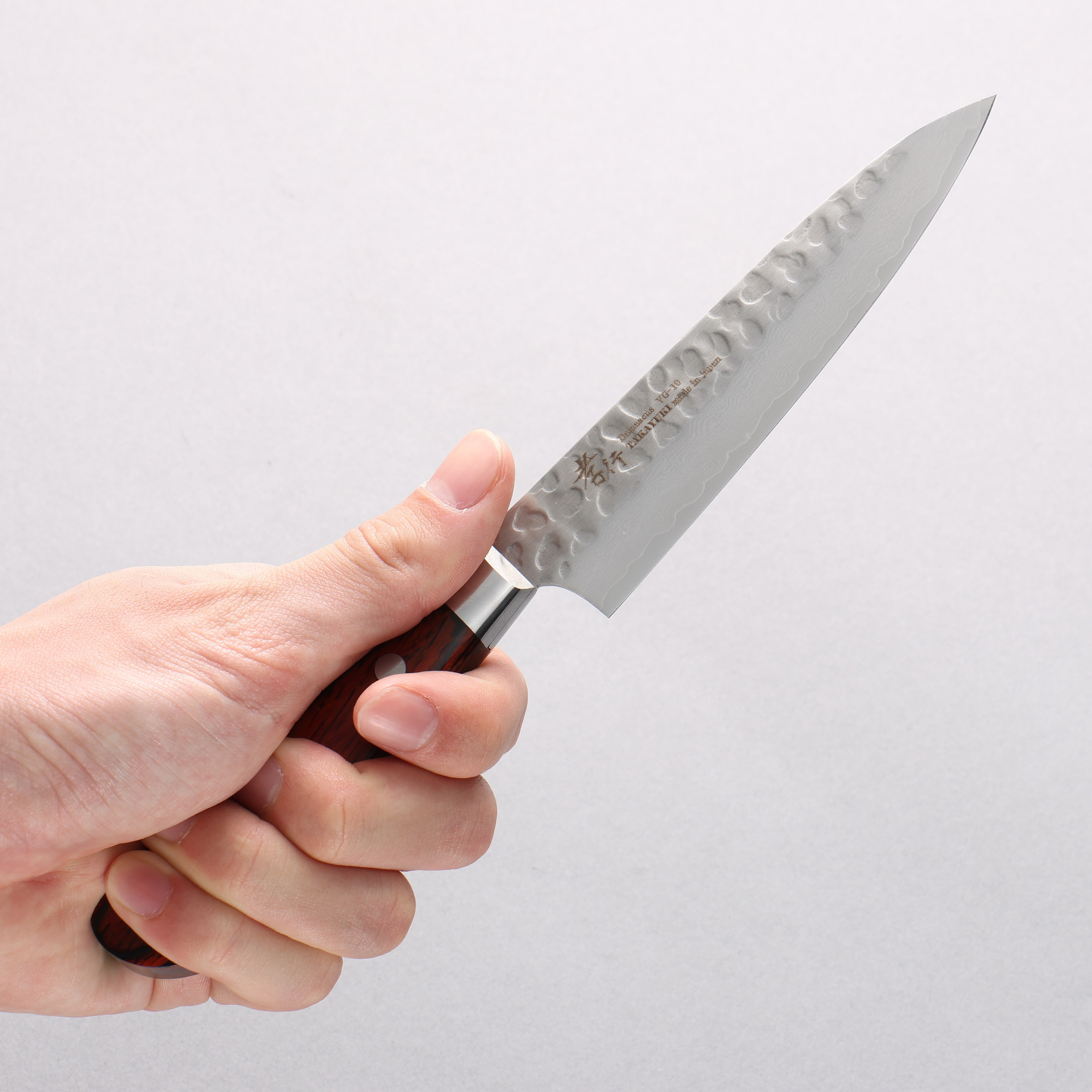 Sakai Takayuki VG10 33 Layer Damascus Petty-Utility 120mm Mahogany Pakkawood Handle - Seisuke Knife