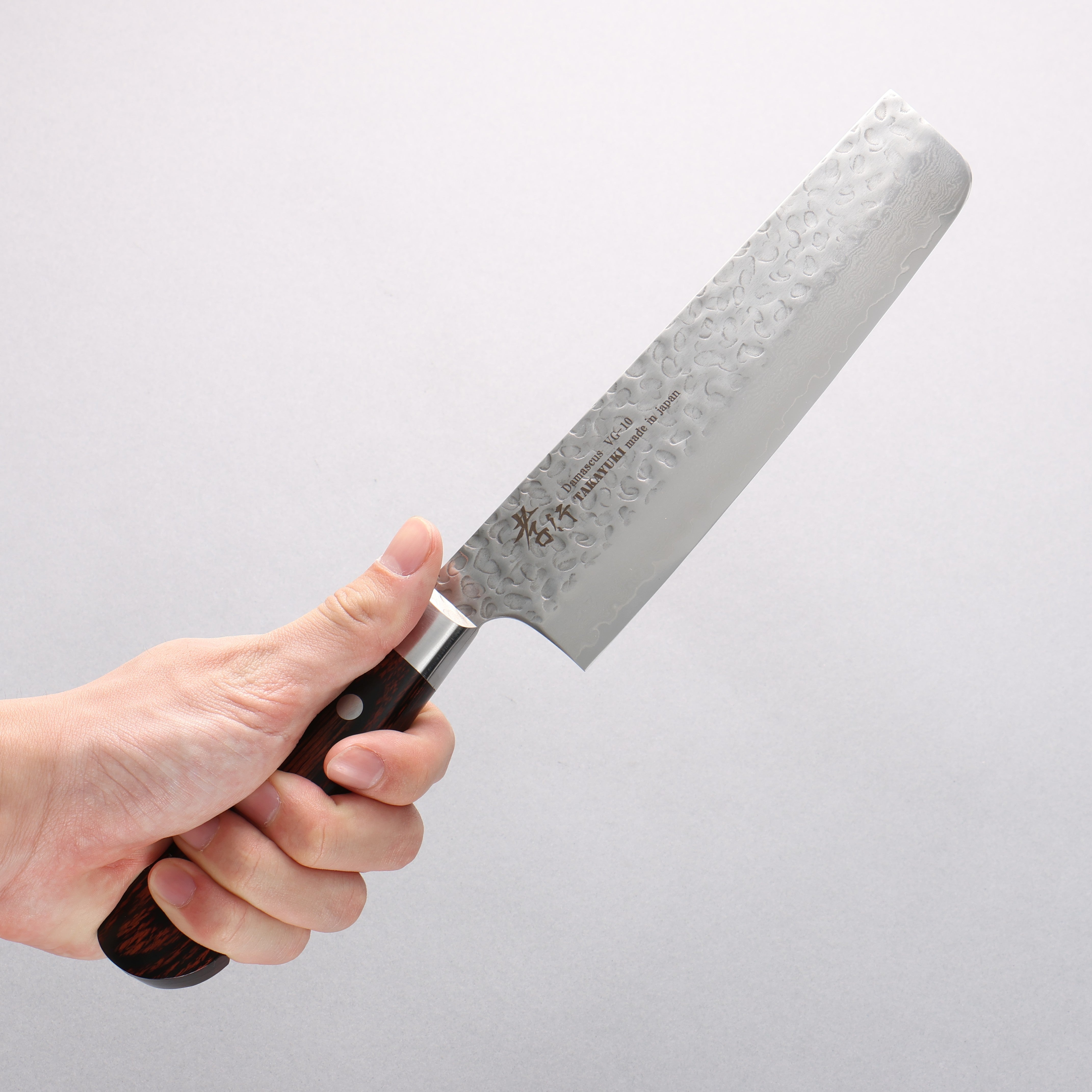 Sakai Takayuki VG10 33 Layer Damascus Nakiri 160mm Mahogany Pakka wood Handle - Seisuke Knife