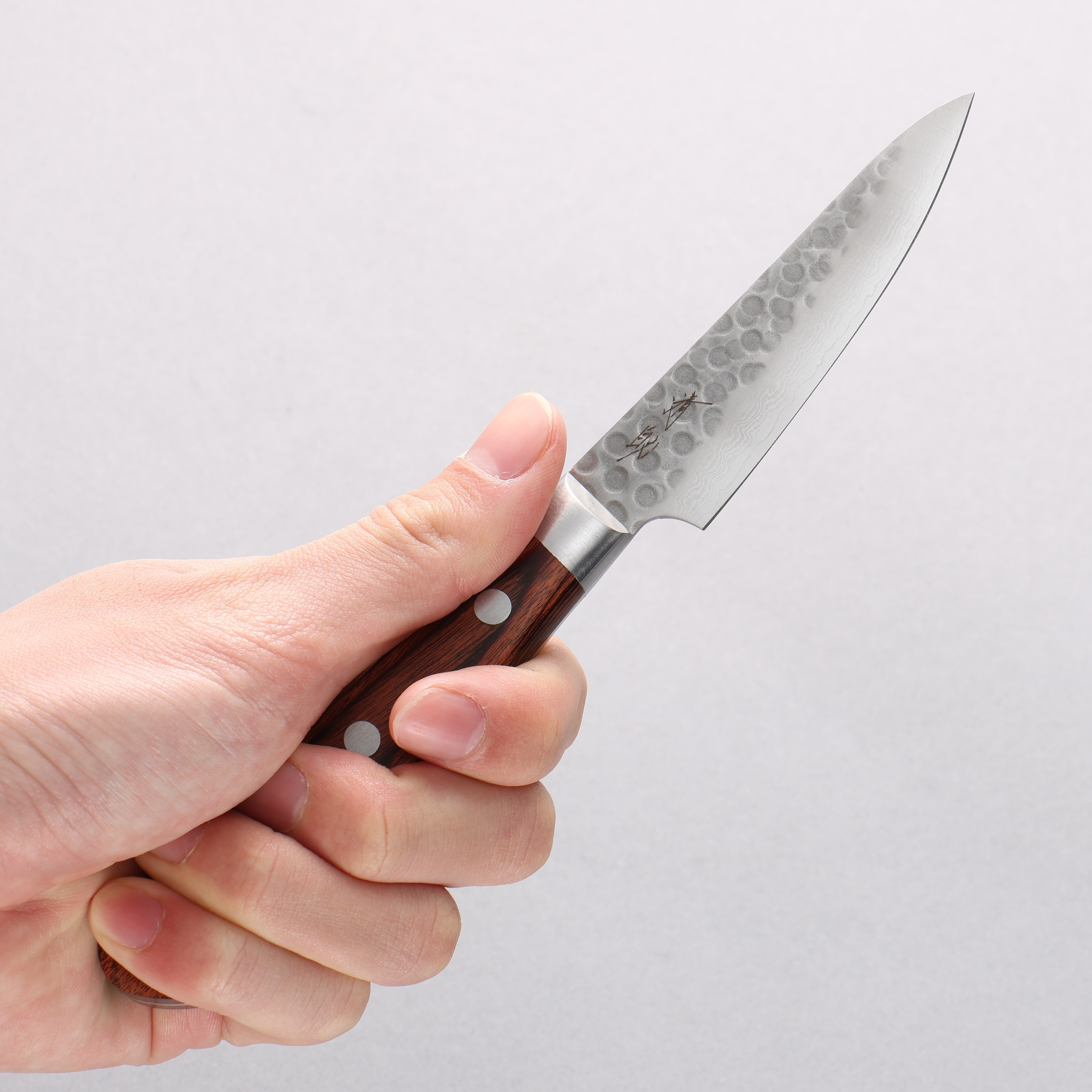 Seisuke VG10 17 Layer Damascus Petty-Utility 80mm Mahogany Handle - Seisuke Knife