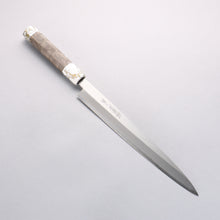  Sakai Takayuki Chef Series Silver Steel No.3 Yanagiba  270mm Stabilized wood (White Ferrule and End Cap) Handle with Sheath