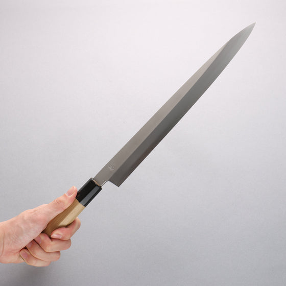 Kikuzuki Silver Steel No.3 Bokashi Yanagiba 300mm Magnolia Handle - Seisuke Knife