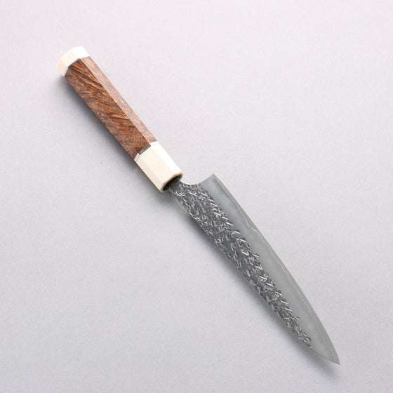 Yu Kurosaki Shizuku SG2 Hammered Petty-Utility 150mm Chinese Quince (White Ferrule and End Cap) Handle - Seisuke Knife