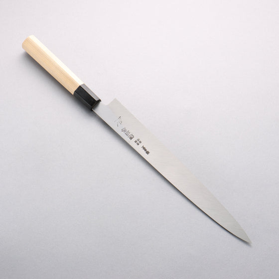 Minamoto Akitada Blue Steel No.1 Yanagiba 270mm Magnolia (Ferrule: Water Buffalo Horn) Handle - Seisuke Knife