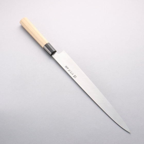 Minamoto Akitada White Steel No.2 Yanagiba 300mm Magnolia (Ferrule: Water Buffalo Horn) Handle - Seisuke Knife